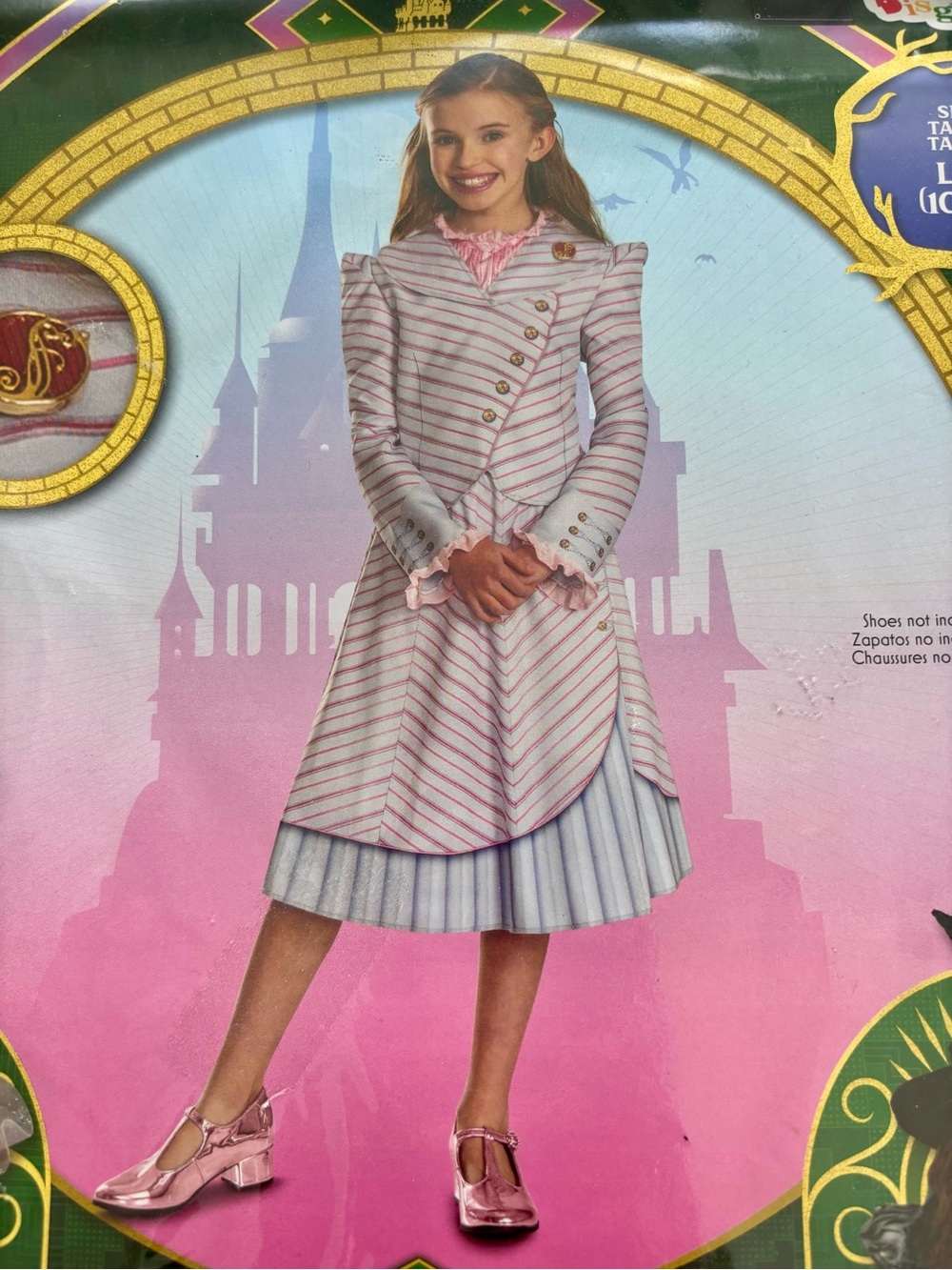 NWT Disguise Wicked Glinda Shiz University Child Costume Size L 10-12